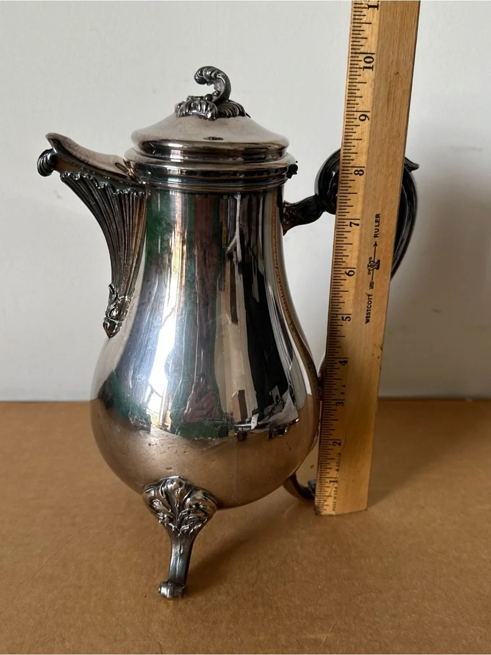 Christofle Silver Plated Coffee Urn with Ornate Handle